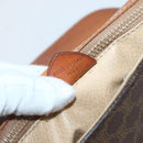 CELINE Macadam Canvas Shoulder Bag PVC Leather Brown Gold Auth gh867-21