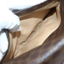 CELINE Macadam Canvas Shoulder Bag PVC Leather Brown Gold Auth gh867-22