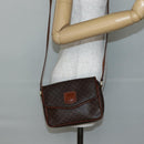 CELINE Macadam Canvas Shoulder Bag PVC Leather Brown Gold Auth gh867-23