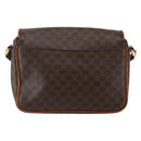 CELINE Macadam Canvas Shoulder Bag PVC Leather Brown Gold Auth gh867-3