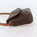 CELINE Macadam Canvas Shoulder Bag PVC Leather Brown Gold Auth gh867-4