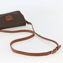 CELINE Macadam Canvas Shoulder Bag PVC Leather Brown Gold Auth gh867-7