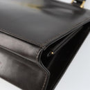 FENDI Hand Bag Leather Brown Gold Auth gh869-15