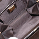 FENDI Hand Bag Leather Brown Gold Auth gh869-11