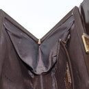 FENDI Hand Bag Leather Brown Gold Auth gh869-20