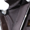 FENDI Hand Bag Leather Brown Gold Auth gh869-22