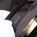 FENDI Hand Bag Leather Brown Gold Auth gh869-12