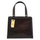 FENDI Hand Bag Leather Brown Gold Auth gh869-2