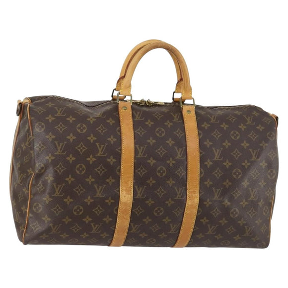 LOUIS VUITTON Monogram Keepall Bandouliere 50 Boston Bag M41416 LV Auth gh873