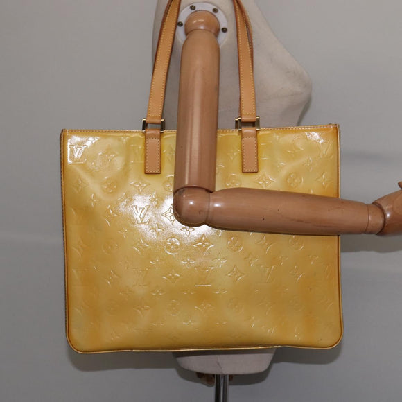 LOUIS VUITTON Monogram Vernis Columbus Tote Bag Gris M91028 LV Auth gh879