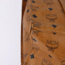 MCM Logogram Vicetos Tote Bag PVC Leer Bruin Goud Auth gh881-9