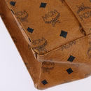 MCM Logogram Vicetos Tote Bag PVC Leather Brown Gold Auth gh881-15
