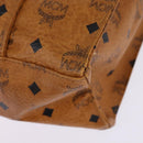 MCM Logogram Vicetos Tote Bag PVC Leather Brown Gold Auth gh881-16
