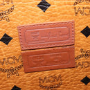 MCM Logogram Vicetos Tote Bag PVC Leer Bruin Goud Auth gh881-17