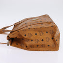 MCM Logogram Vicetos Tote Bag PVC Leather Brown Gold Auth gh881-3