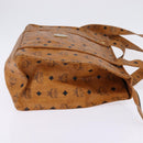 MCM Logogram Vicetos Tote Bag PVC Leather Brown Gold Auth gh881-4