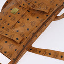 MCM Logogram Vicetos Tote Bag PVC Leather Brown Gold Auth gh881-6