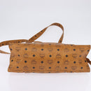 MCM Logogram Vicetos Tote Bag PVC Leer Bruin Goud Auth gh881-5