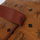 MCM Logogram Vicetos Boston Bag PVC Leather Brown Gold Auth gh882-10