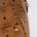 MCM Logogram Vicetos Boston Bag PVC Leather Brown Gold Auth gh882-13