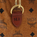 MCM Logogram Vicetos Boston Bag PVC Leather Brown Gold Auth gh882-5