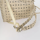 MCM Vicetos Logogram Backpack PVC Leather White Silver Auth gh883-9