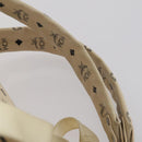 MCM Vicetos Logogram Backpack PVC Leather White Silver Auth gh883-15