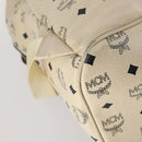 MCM Vicetos Logogram Backpack PVC Leather White Silver Auth gh883-19