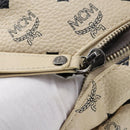 MCM Vicetos Logogram Backpack PVC Leather White Silver Auth gh883-10