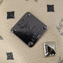 MCM Vicetos Logogram Backpack PVC Leather White Silver Auth gh883-12