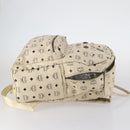 MCM Vicetos Logogram Backpack PVC Leather White Silver Auth gh883-3
