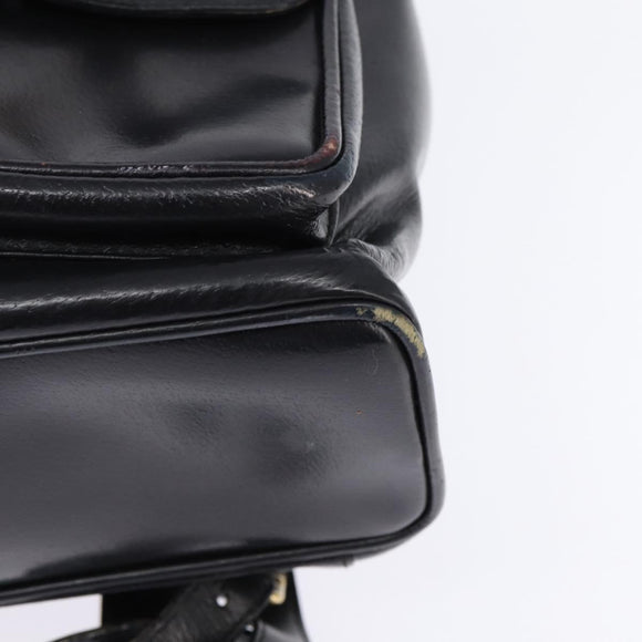 GUCCI Bamboo Backpack Leather Navy Gold 003 2058 0016 Auth gh884