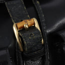 GUCCI Bamboo Backpack Leather Navy Gold 003 2058 0016 Auth gh884-10