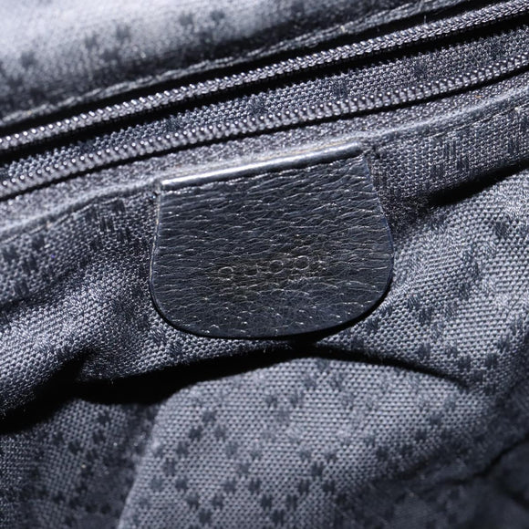 GUCCI Bamboo Backpack Leather Navy Gold 003 2058 0016 Auth gh884