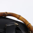 GUCCI Bamboo Backpack Leather Navy Gold 003 2058 0016 Auth gh884-14