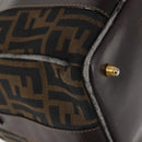 FENDI Zucca Canvas Hand Bag 2way Black Brown Auth gh886-8