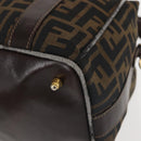 FENDI Zucca Canvas Hand Bag 2way Black Brown Auth gh886-15