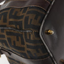 FENDI Zucca Canvas Hand Bag 2way Black Brown Auth gh886-16