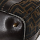 FENDI Zucca Canvas Hand Bag 2way Black Brown Auth gh886-17