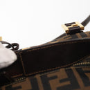 FENDI Zucca Canvas Hand Bag 2way Black Brown Auth gh886-20