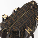FENDI Zucca Canvas Hand Bag 2way Black Brown Auth gh886-9