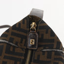 FENDI Zucca Canvas Hand Bag 2way Black Brown Auth gh886-21