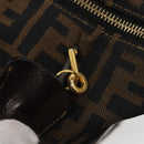 FENDI Zucca Canvas Hand Bag 2way Black Brown Auth gh886-10