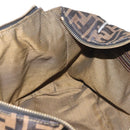 FENDI Zucca Canvas Hand Bag 2way Black Brown Auth gh886-24