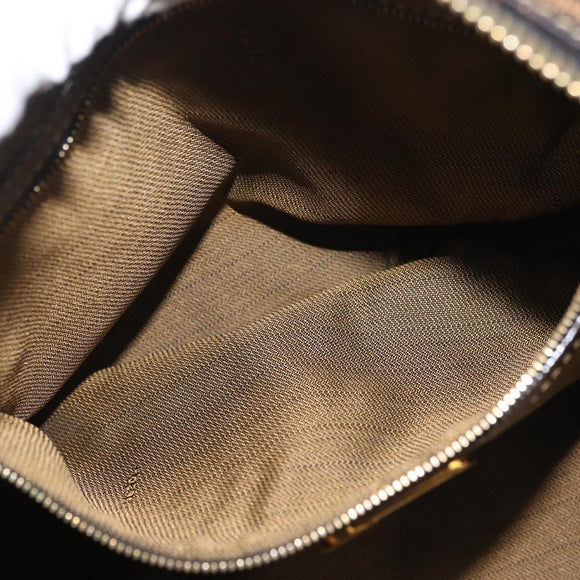 FENDI Zucca Canvas Hand Bag 2way Black Brown Auth gh886