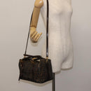 FENDI Zucca Canvas Hand Bag 2way Black Brown Auth gh886-26
