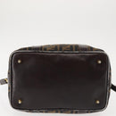 FENDI Zucca Canvas Hand Bag 2way Black Brown Auth gh886-5