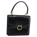 CELINE Hand Bag Leather Black Gold Auth gh890-1