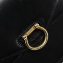CELINE Hand Bag Leather Black Gold Auth gh890-18