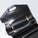 CELINE Hand Bag Leather Black Gold Auth gh890-10